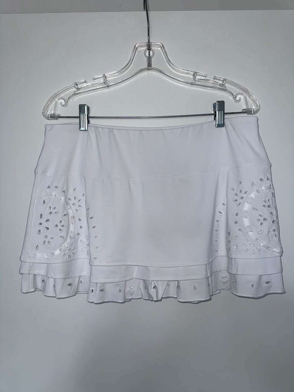 Lucky in Love White Eyelet Tennis Skort Size L (12-14)
